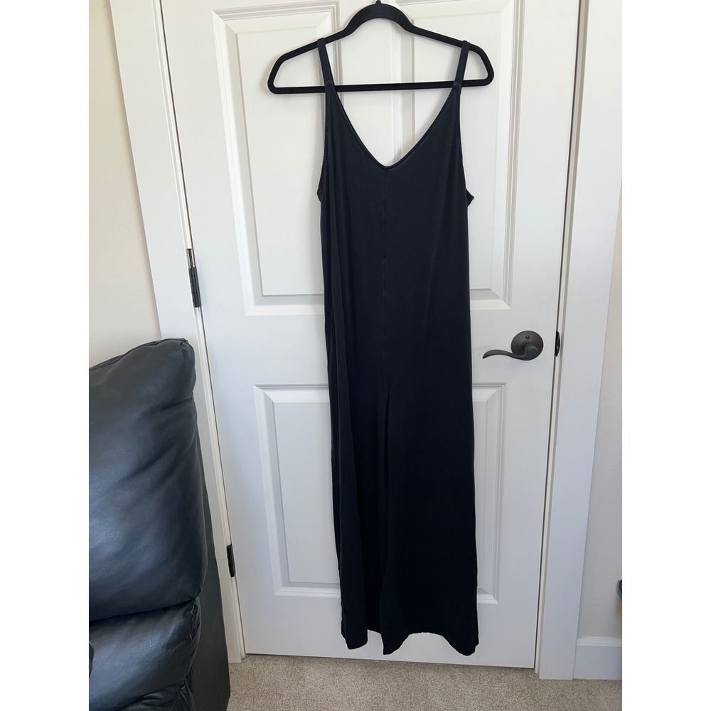 Athleta Nighttime Bliss Sleep V Neck Romper Ankle Length Black Size Medium